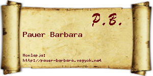 Pauer Barbara névjegykártya